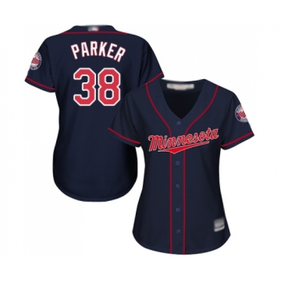 Women's Minnesota Twins #38 Blake Parker Replica Navy Blue Alternate Road Cool Base Baseball Jersey - Ujersey