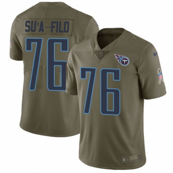 Youth Nike Tennessee Titans #76 Xavier Su'a-Filo Limited Olive 2017 Salute to Service NFL Jersey - Ujersey