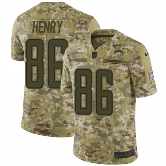 Youth Nike Los Angeles Chargers #86 Hunter Henry Limited Camo 2018 Salute to Service NFL Jersey - Ujersey