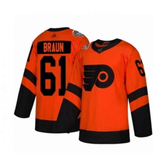 Youth Philadelphia Flyers #61 Justin Braun Authentic Orange 2019 Stadium Series Hockey Jersey - Ujersey