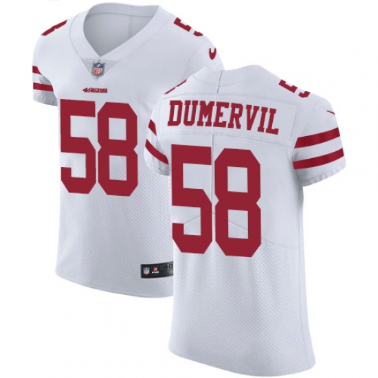Men's Nike San Francisco 49ers #58 Elvis Dumervil White Vapor Untouchable Elite Player NFL Jersey - Ujersey