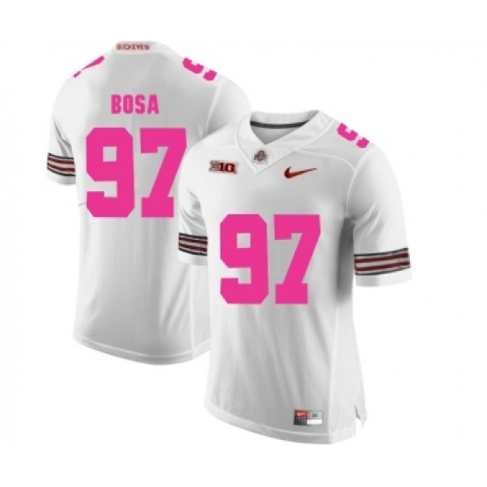 Ohio State Buckeyes 97 Joey Bosa White 2018 Breast Cancer Awareness College Football Jersey - Ujersey