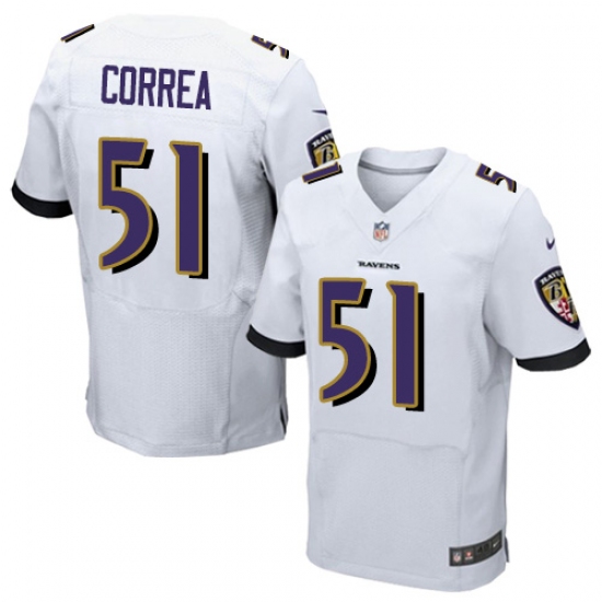 Men's Nike Baltimore Ravens #51 Kamalei Correa Elite White NFL Jersey - Ujersey