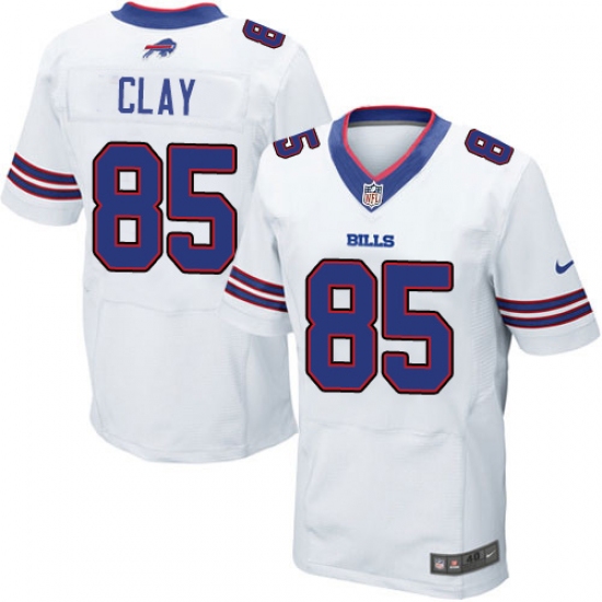 Men's Nike Buffalo Bills #85 Charles Clay Elite White NFL Jersey - Ujersey