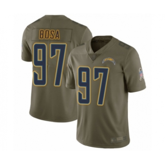 Youth Los Angeles Chargers #97 Joey Bosa Limited Olive 2017 Salute to Service Football Jersey - Ujersey