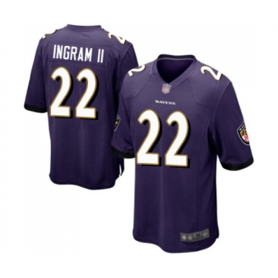 Men's Baltimore Ravens #22 Mark Ingram II Game Purple Team Color Football Jersey - Ujersey
