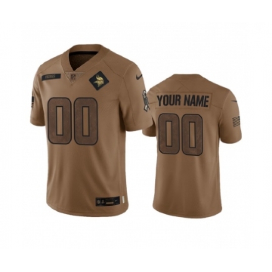 Men's Nike Minnesota Vikings Active Player Custom 2023 Brown Salute To Setvice Limited Football Stitched Jersey - Ujersey