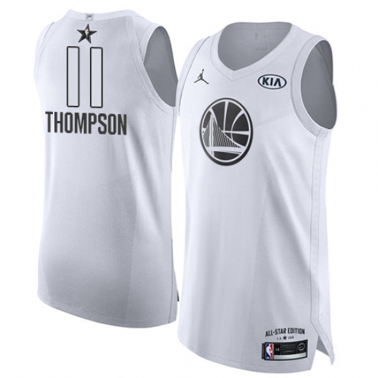 Men's Nike Jordan Golden State Warriors #11 Klay Thompson Authentic White 2018 All-Star Game NBA Jersey - Ujersey