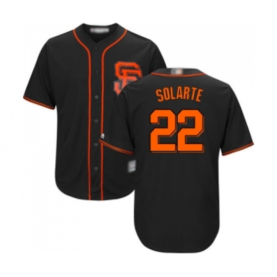 Youth San Francisco Giants #22 Yangervis Solarte Replica Black Alternate Cool Base Baseball Jersey - Ujersey