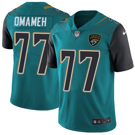 Men's Nike Jacksonville Jaguars #77 Patrick Omameh Teal Green Team Color Vapor Untouchable Limited Player NFL Jersey - Ujersey