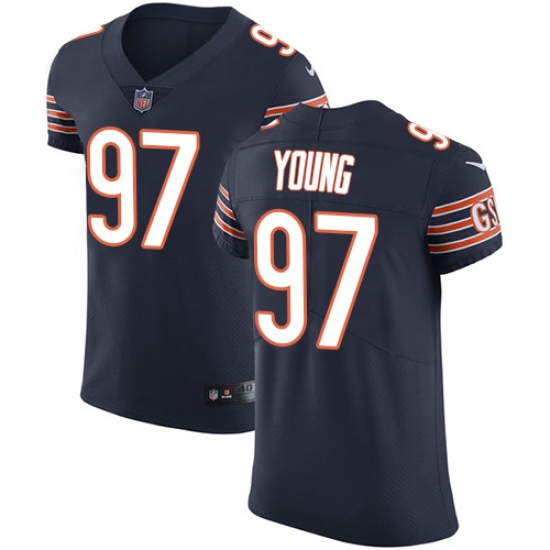 Men's Nike Chicago Bears #97 Willie Young Navy Blue Team Color Vapor Untouchable Elite Player NFL Jersey
