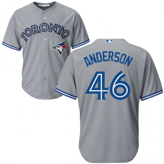 Youth Majestic Toronto Blue Jays #46 Brett Anderson Replica Grey Road MLB Jersey - Ujersey