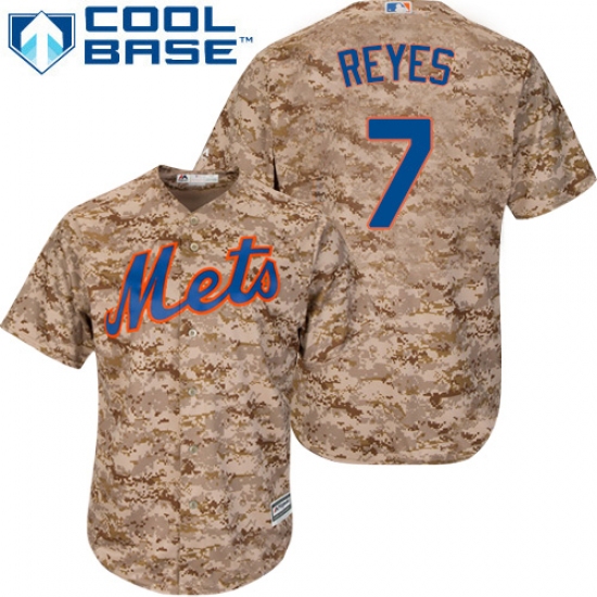 Men's Majestic New York Mets #7 Jose Reyes Replica Camo Alternate Cool Base MLB Jersey - Ujersey