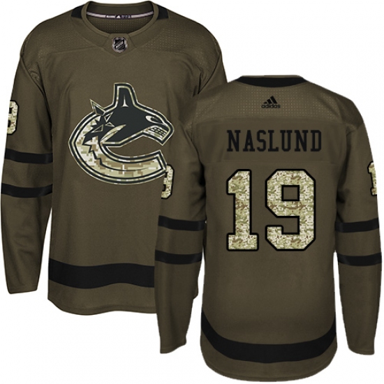 Youth Adidas Vancouver Canucks #19 Markus Naslund Premier Green Salute to Service NHL Jersey - Ujersey