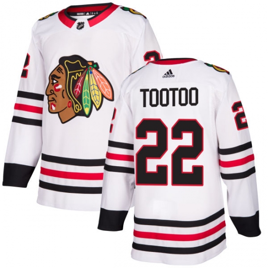 Women's Adidas Chicago Blackhawks #22 Jordin Tootoo Authentic White Away NHL Jersey - Ujersey