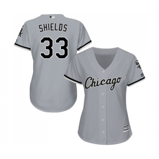 Women's Majestic Chicago White Sox #33 James Shields Replica Grey Road Cool Base MLB Jerseys