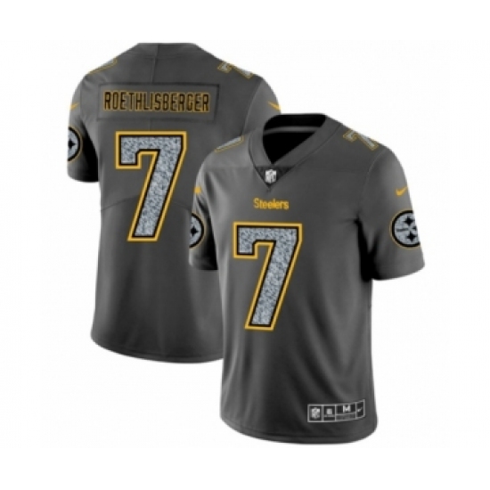 Men's Pittsburgh Steelers #7 Ben Roethlisberger Limited Gray Static Fashion Limited Football Jersey - Ujersey