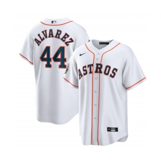 Men's Houston Astros #44 Yordan Alvarez White 2022 World Series Home Stitched Baseball Jersey - Ujersey