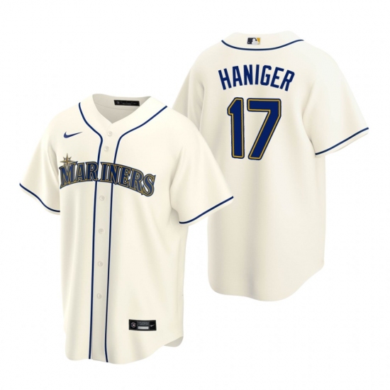 Men's Nike Seattle Mariners #17 Mitch Haniger Cream Alternate Stitched Baseball Jersey - Ujersey