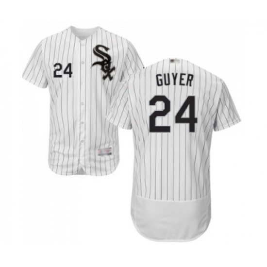 Men's Chicago White Sox #24 Brandon Guyer White Home Flex Base Authentic Collection Baseball Jersey - Ujersey