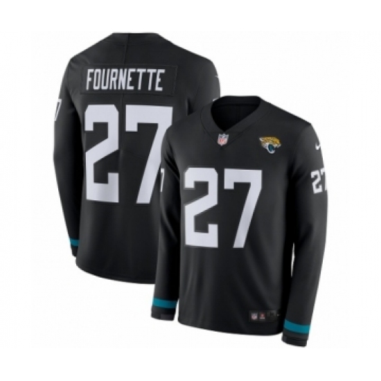 Youth Nike Jacksonville Jaguars #27 Leonard Fournette Limited Black Therma Long Sleeve NFL Jersey - Ujersey