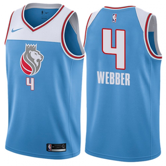 Youth Nike Sacramento Kings #4 Chris Webber Swingman Blue NBA Jersey - City Edition - Ujersey