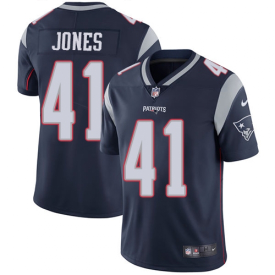 Youth Nike New England Patriots #41 Cyrus Jones Navy Blue Team Color Vapor Untouchable Limited Player NFL Jersey - Ujersey