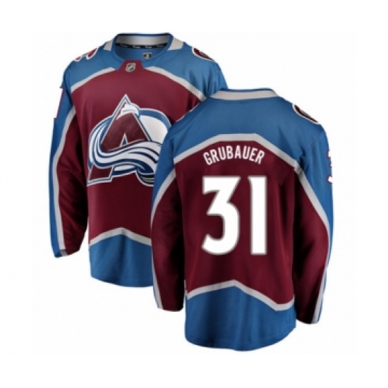 Men's Colorado Avalanche #31 Philipp Grubauer Authentic Maroon Home Fanatics Branded Breakaway NHL Jersey - Ujersey