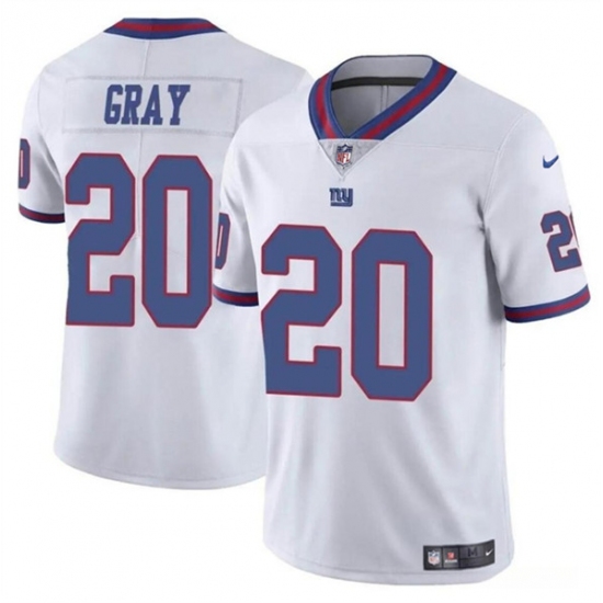 Men's New York Giants #20 Eric Gray White Color Rush Limited Football Stitched Jersey - Ujersey