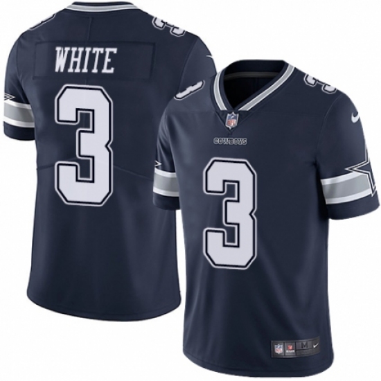 Youth Nike Dallas Cowboys #3 Mike White Navy Blue Team Color Vapor Untouchable Limited Player NFL Jersey - Ujersey
