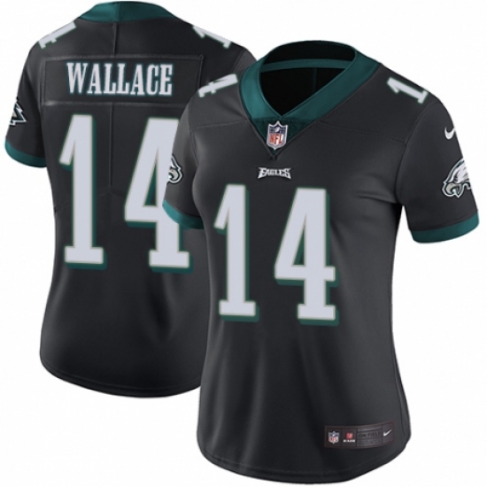 Women's Nike Philadelphia Eagles #14 Mike Wallace Black Alternate Vapor Untouchable Limited Player NFL Jersey - Ujersey