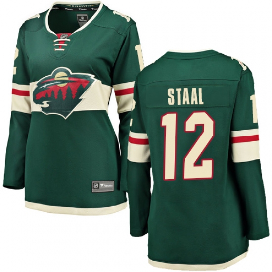 Women's Minnesota Wild #12 Eric Staal Authentic Green Home Fanatics Branded Breakaway NHL Jersey - Ujersey