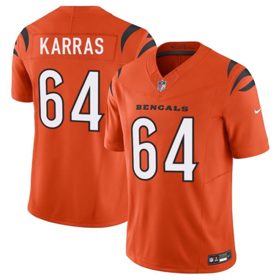 Men's Cincinnati Bengals #64 Ted Karras Orange 2025 F.U.S.E. Vapor Untouchable Limited Stitched Football Jersey - Ujersey