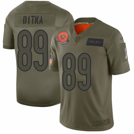 Men's Chicago Bears #89 Mike Ditka Limited Camo 2019 Salute to Service Football Jersey - Ujersey