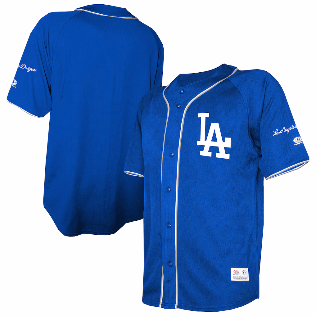 Men's Los Angeles Dodgers Stitches Royal Team Color Full-Button Fashion Jersey - Ujersey