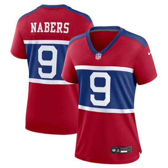 Women's New York Giants #9 Malik Nabers Century Red Alternate Vapor Limited Football Stitched Jersey - Ujersey