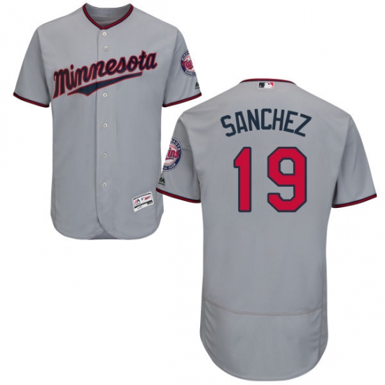 Men's Majestic Minnesota Twins #19 Anibal Sanchez Authentic Grey Road Cool Base MLB Jersey - Ujersey