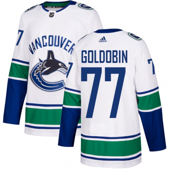 Men's Adidas Vancouver Canucks #77 Nikolay Goldobin White Road Authentic Stitched NHL Jersey - Ujersey