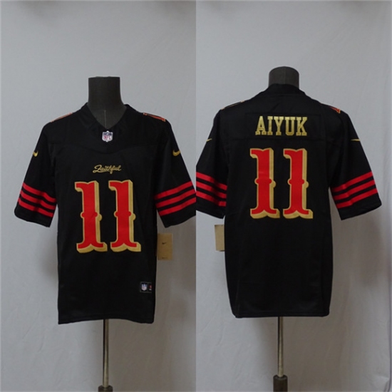 Men's San Francisco 49ers #11 Brandon Aiyuk Black 2025 F.U.S.E. “Rivalries” Vapor Limited Football Stitched Jersey - Ujersey