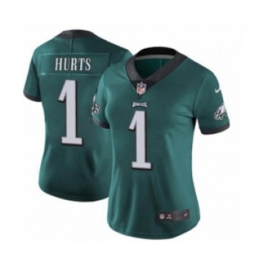 Women Philadelphia Eagles #1 Jalen Hurts Limited Green Vapor Untouchable NFL Jersey - Ujersey
