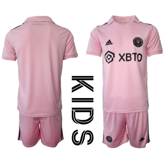 Youth Inter Miami CF Blank Pink Home Soccer Jersey - Ujersey