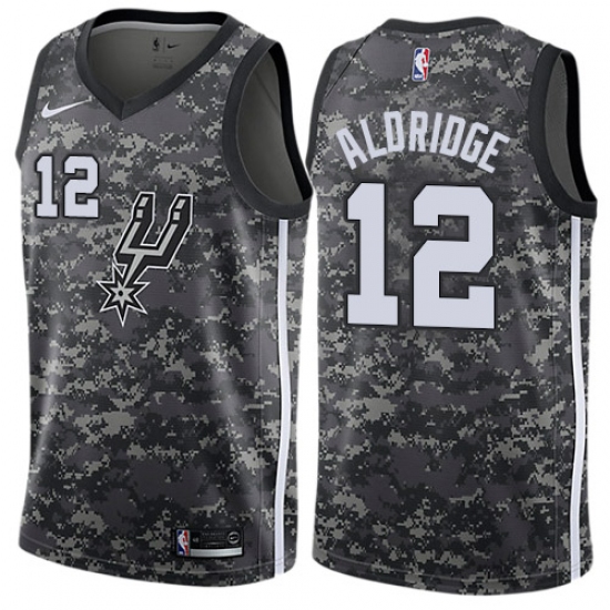 Men's Nike San Antonio Spurs #12 LaMarcus Aldridge Swingman Camo NBA Jersey - City Edition - Ujersey