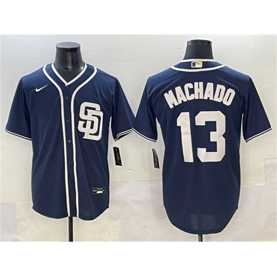 Men's San Diego Padres #13 Manny Machado Navy Cool Base Stitched Baseball Jersey - Ujersey