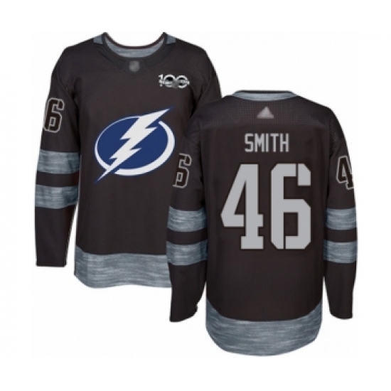 Men's Tampa Bay Lightning #46 Gemel Smith Authentic Black 1917-2017 100th Anniversary Hockey Jersey - Ujersey