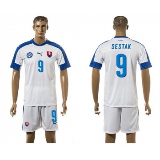Slovakia #9 Sestak Home Soccer Country Jersey