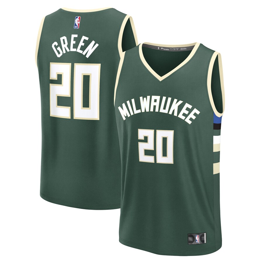 Men's Milwaukee Bucks A.J. Green Fanatics Hunter Green Fast Break Replica Player Jersey - Icon Edition - Ujersey