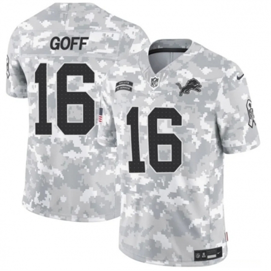 Youth Detroit Lions #16 Jared Goff 2024 F U S E Arctic Camo Salute To Service Limited Stitched Jersey - Ujersey
