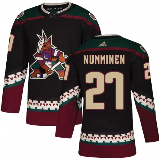 Men's Adidas Arizona Coyotes #27 Teppo Numminen Premier Black Alternate NHL Jersey