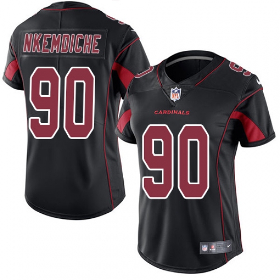 Women's Nike Arizona Cardinals #90 Robert Nkemdiche Limited Black Rush Vapor Untouchable NFL Jersey - Ujersey