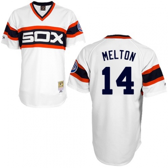 Men's Mitchell and Ness 1983 Chicago White Sox #14 Bill Melton Authentic White Throwback MLB Jersey - Ujersey